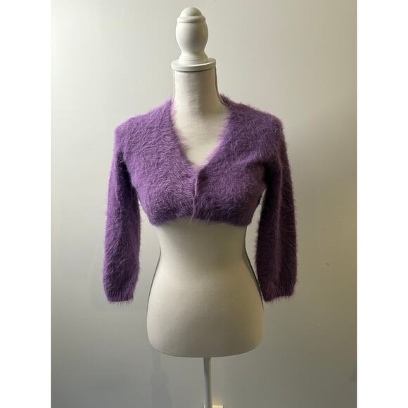 Vero Moda Fluffy Purple Shrug Cardigan Size XS - Picture 1 of 7